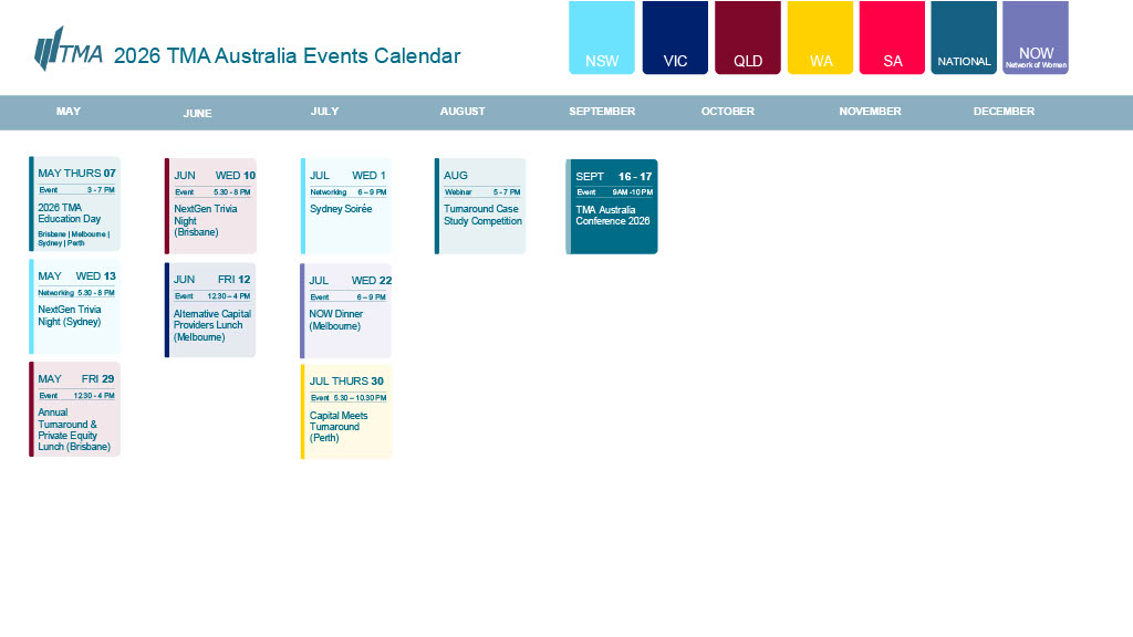 TMA Australia Event Calendar