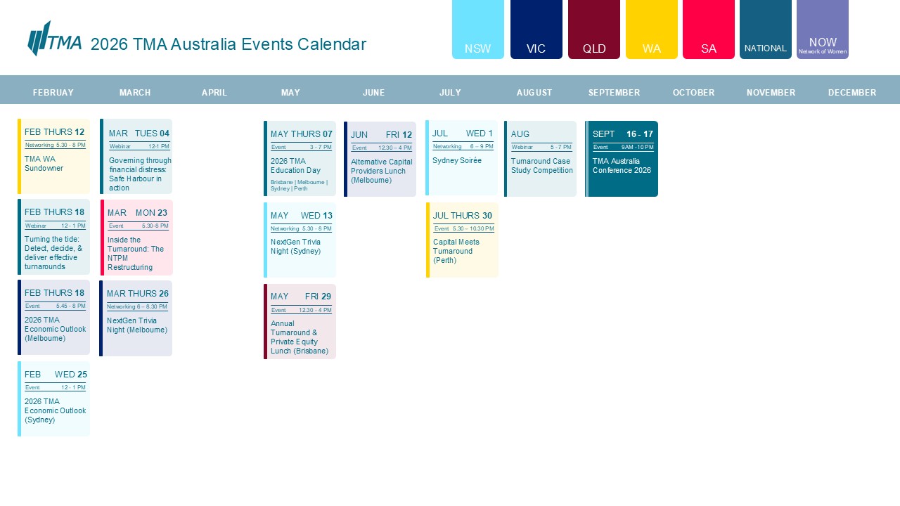 TMA Australia Event Calendar