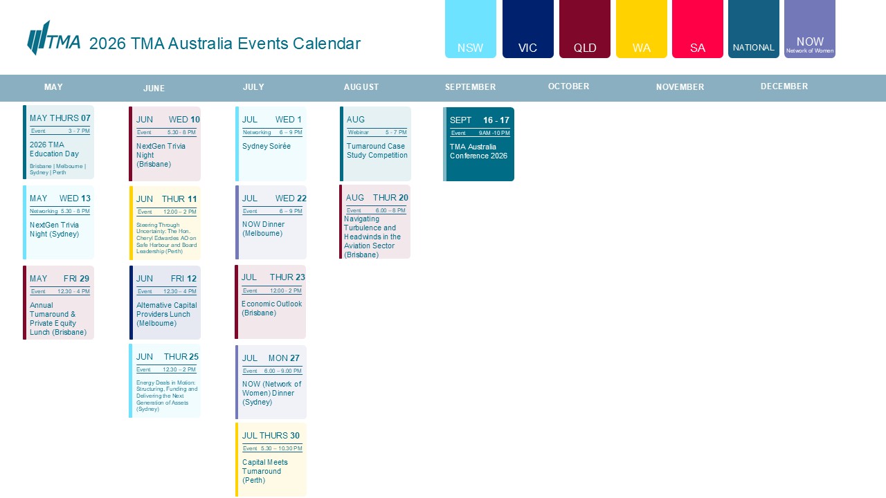TMA Australia Event Calendar